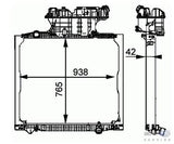 Radiatore acqua Behr per Man TGA Man  Cod. Behr Hella : 8MK376721681 Riferimenti Man : 81061016459 81061016462 81061046469 81061