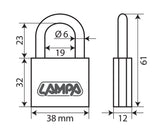 Standard, lucchetto in ottone - 40 mm