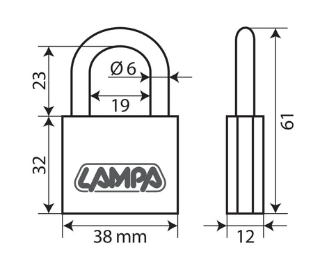 Standard, lucchetto in ottone - 40 mm