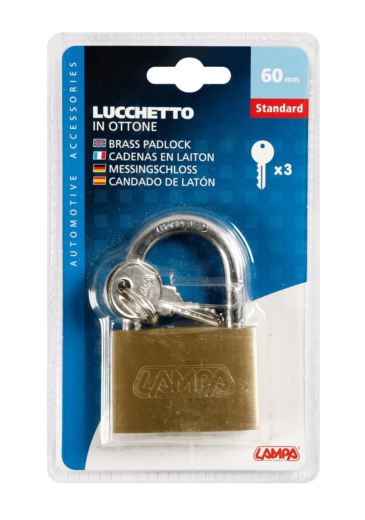 Standard, lucchetto in ottone - 60 mm