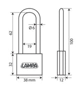 Standard, lucchetto in ottone - 40 mm XL