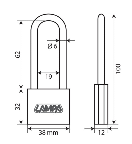 Standard, lucchetto in ottone - 40 mm XL