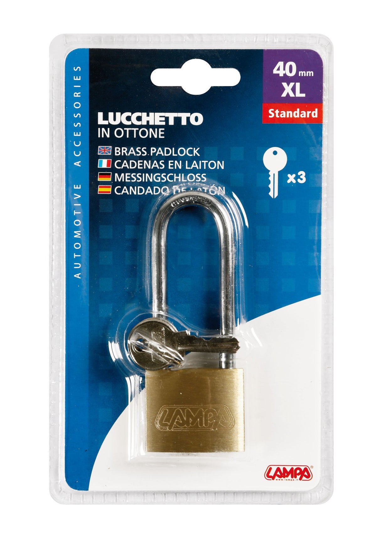 Standard, lucchetto in ottone - 40 mm XL