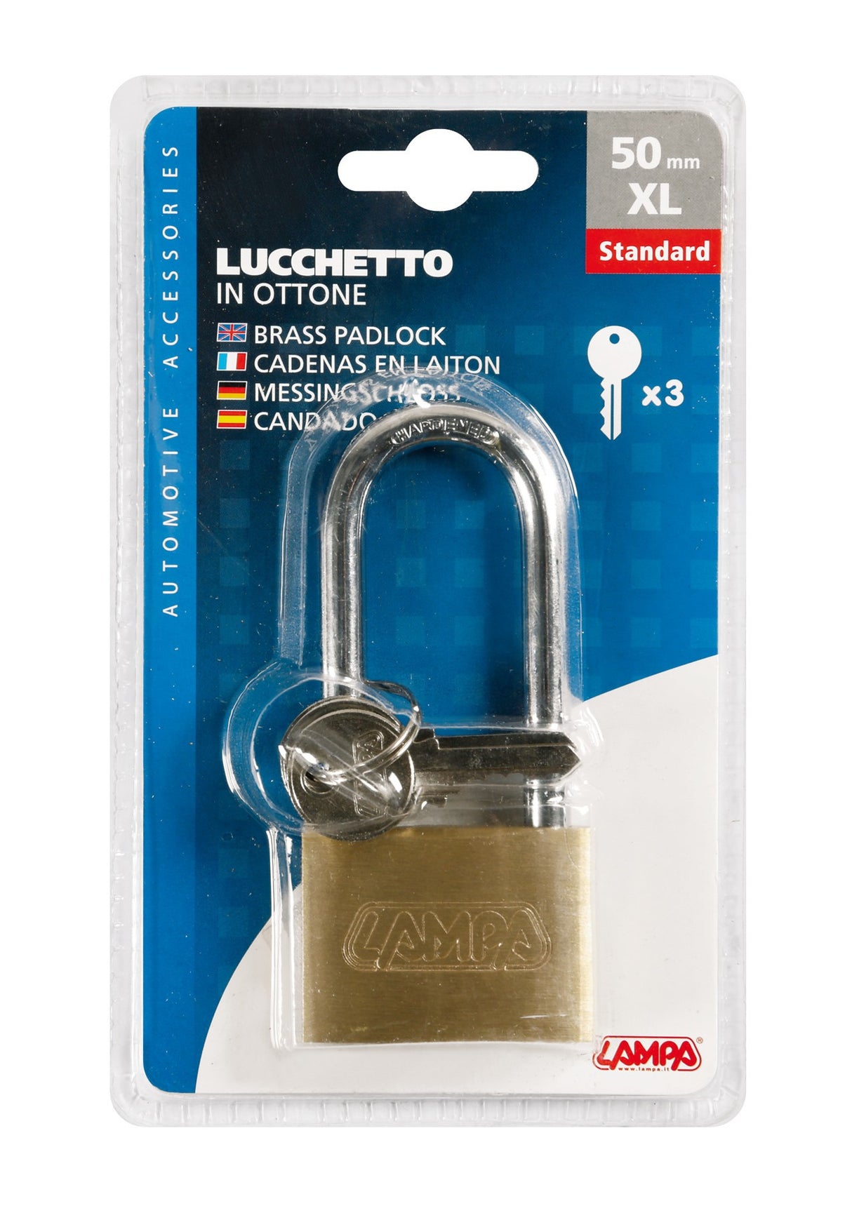 Standard, lucchetto in ottone - 50 mm XL