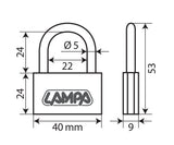 Basic, lucchetto in ottone - 40 mm