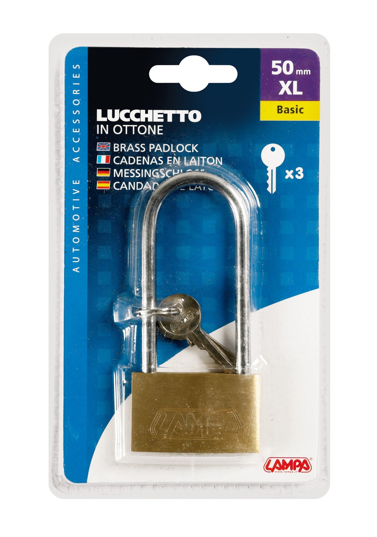 Basic, lucchetto in ottone - 50 mm XL