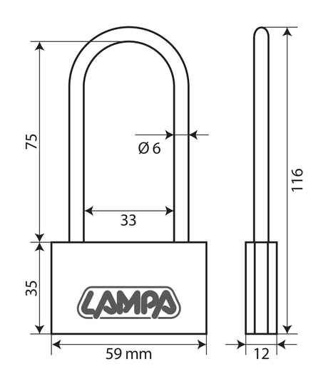 Basic, lucchetto in ottone - 60 mm XL