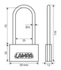 Basic, lucchetto in ottone - 60 mm XL