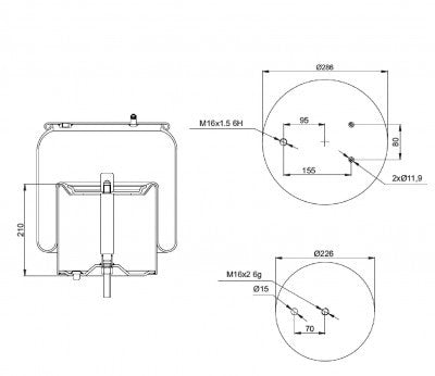 Sospensione aria GAM posteriore per Scania R,P,G,T