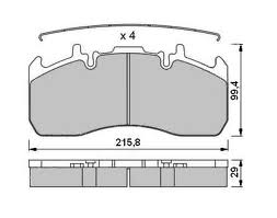 Kit pastiglie freno Volvo / Renault