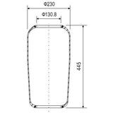 Membrana soffietto sospensione Contitech per Man F2000 Cod : 1885N1 Rif. Man : 81436010125