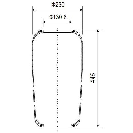 Membrana soffietto sospensione Contitech per Man F2000 Cod : 1885N1 Rif. Man : 81436010125