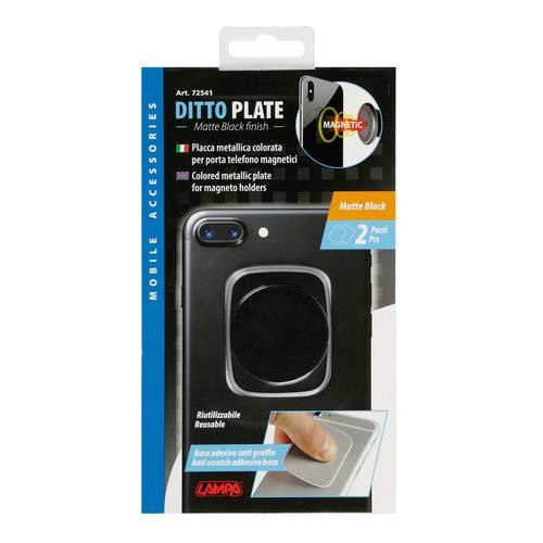 Ditto Plate, coppia di placche metalliche colorate - Nero opaco