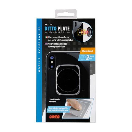 Ditto Plate, coppia di placche metalliche colorate - Nero a specchio