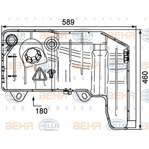 Vaschetta espansione raffreddamento Bher per Iveco Stralis Riferimento Hella Bher : 8MA376705511 Rif. Iveco : 41215631 50019033