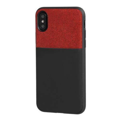 Duo pocket, cover bicolore con inserti metallici - Apple iPhone X - Nero/Rosso