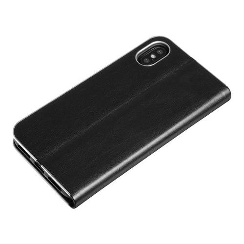 Club, cover a libro in similpelle - Apple iPhone X - Nero/Argento