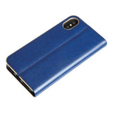 Club, cover a libro in similpelle - Apple iPhone X - Blu/Oro