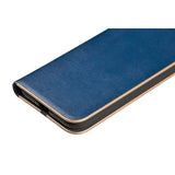 Club, cover a libro in similpelle - Apple iPhone X - Blu/Oro