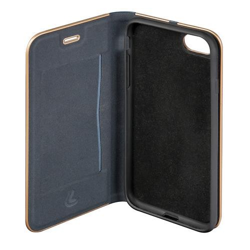 Club, cover a libro in similpelle - Apple iPhone X - Blu/Oro