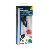 Uni-Tech, caricabatteria universale 2 porte Usb - Fast Charge - 2700 mA - 12/32V