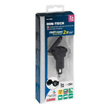 Din-Tech, caricabatteria Din 2 porte Usb - Fast Charge - 2700 mA - 12/32V