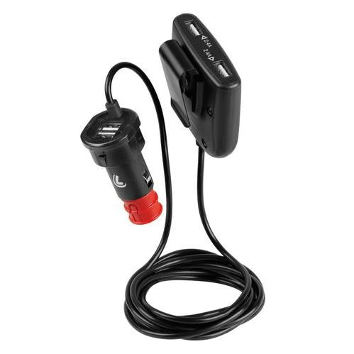 Caricabatteria 4 porte Usb con prolunga - Fast Charge - 7800 mA - 12/24V