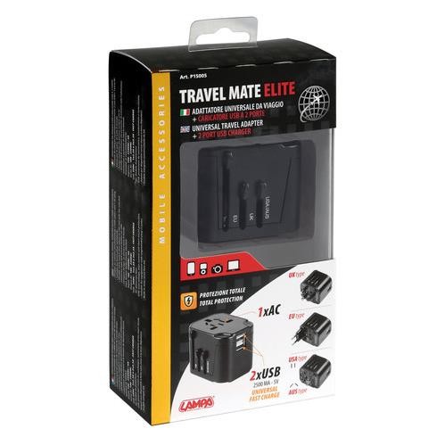 Travel Mate Elite, adattatore universale da viaggio + caricatore Usb a 2 porte