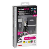 Kit 3 in 1 Usb Type-C - Fast Charge - 12/24V + 230V