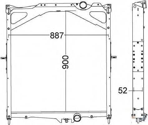 Radiatore acqua in alluminio per Volvo FH, FH12 e FH16 Cod. : 02112002 Rif. Volvo : 20536915 20722440 21375354 85000325 8500322