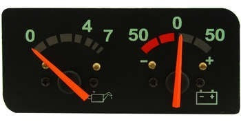 Strumento manometro pressione olio e voltmetro per Scania serie 4 Cod. : 1058170 Rif. Scania : 1434135