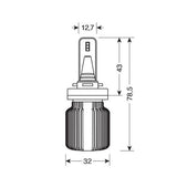 9 32V Halo Led Blade H8 H11-H16 20W PGJ19 X 2 pz Scatola cod 57813