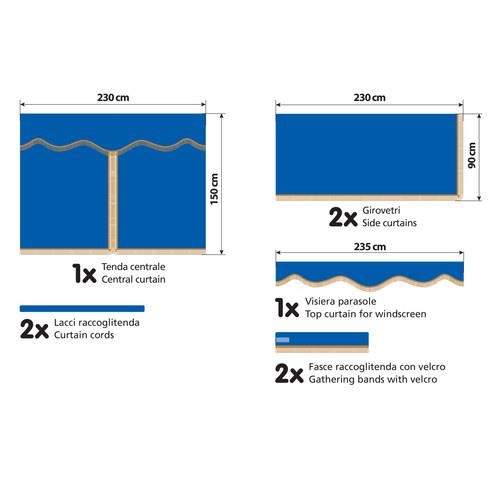 Privilege set tende oscuranti per camion Misure standard Blu cod 96010