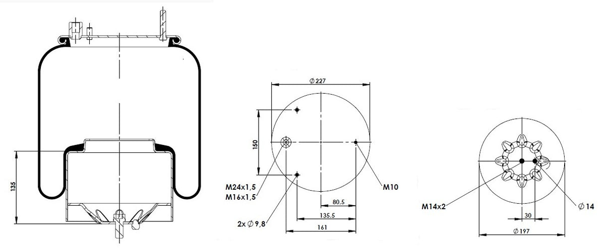 Molla aria posteriore/anteriore Contitech per Volvo FH4