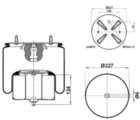 Molla aria anteriore ribassata per Volvo FH ( Rif. Volvo : 20554762 )