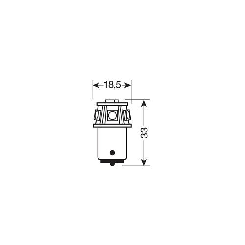 12V Hyper-Led 18 - 6 SMD x 3 chips - (P21W) - BA15s - 1 pz - D/Blister - Bianco - Doppia polarità