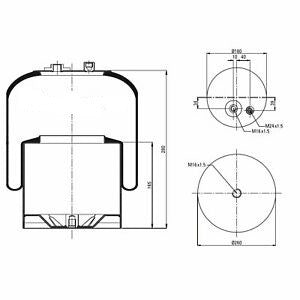 Molla aria posteriore per Mercedes Actros 9423200557 9423206921