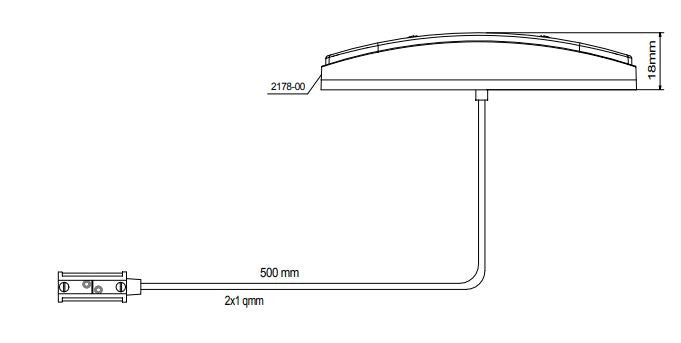 Luce di posizione UNIPOINT bianca a LED da incasso con cavo da 1,5m.