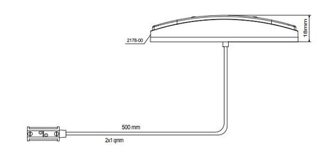 Luce di posizione UNIPOINT bianca a LED da incasso con cavo da 1,5m.