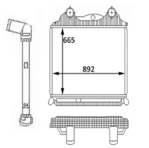 Radiatore aria intercooler per Man TGA TGS