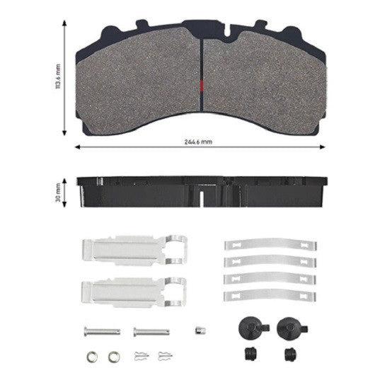 Front pad set for Mercedes Actros, Arocs and Antos