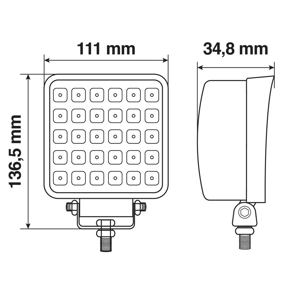 WL-27, faro ausiliario a 30 Led - 10/30V - Bianco