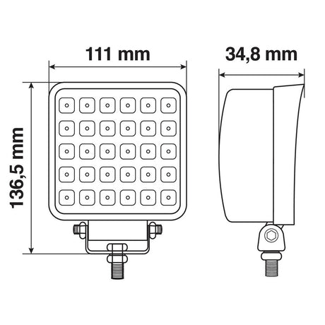 WL-27, faro ausiliario a 30 Led - 10/30V - Bianco