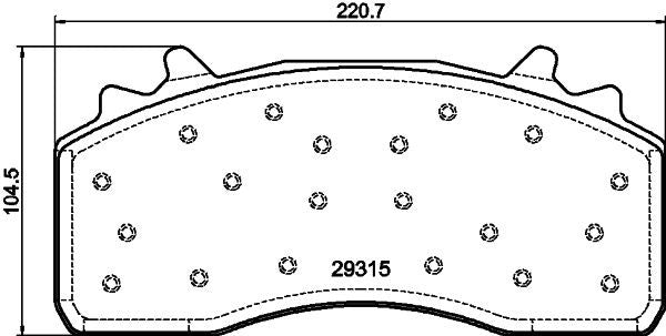 Brake pad set for Mercedes Actros Antos and Arocs