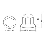 Copribulloni cromati in ABS - Ø 27 mm - Set 8 pz