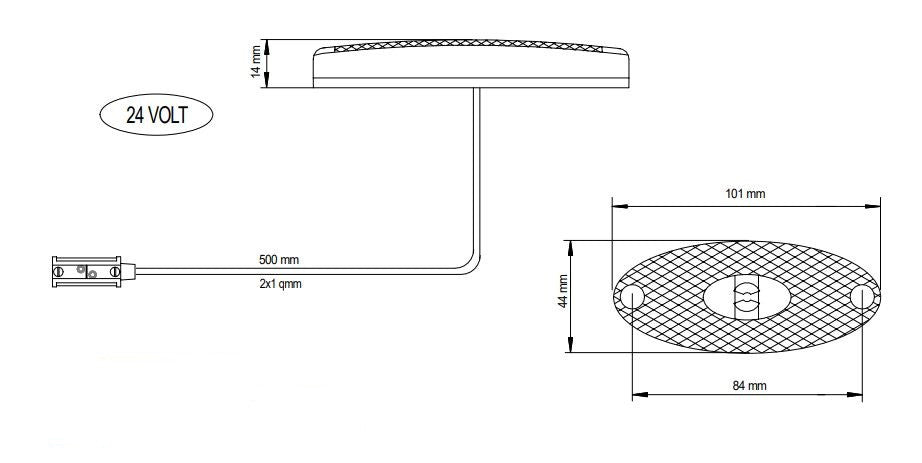 Fanalino Flatpoint II bianco led