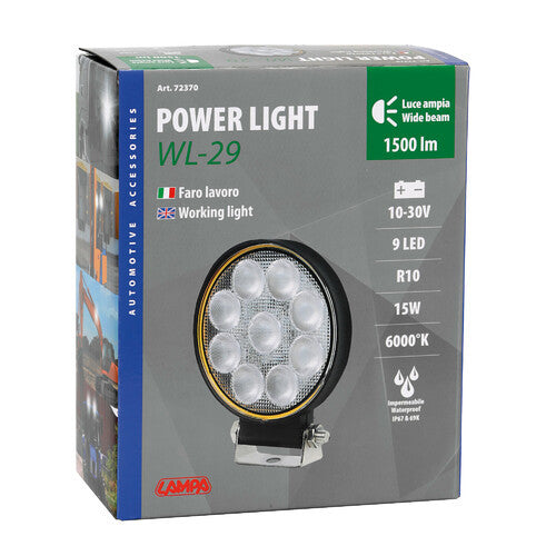 WL-29, faro ausiliario a 9 Led - 10/30V - Bianco