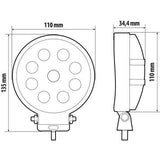 WL-29, faro ausiliario a 9 Led - 10/30V - Bianco