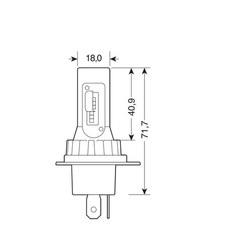 12/24V Halo Led Serie 11 Quick-Fit - (H4) - 15W - P43t - 2 pz