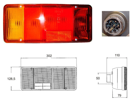 Fanale IVECO DAILY S2000 10/99 - EUROCARGO sinistro con retronebbia e connettore senza retromarcia (rif. 500356782)